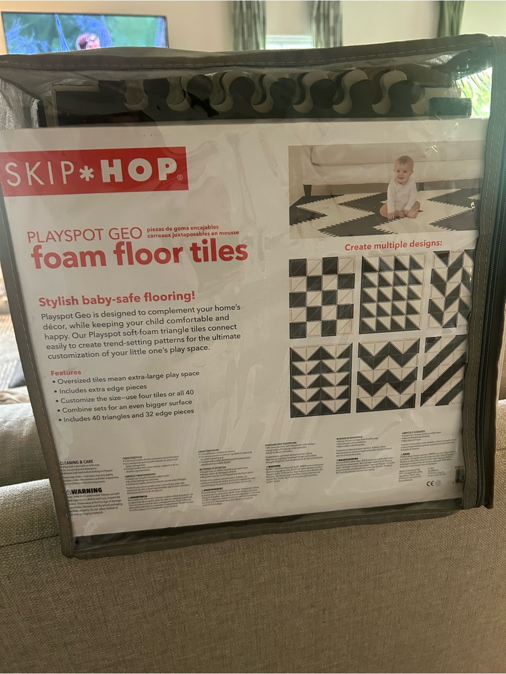 Skip Hop Black & White Geo Foam Play Tiles Set